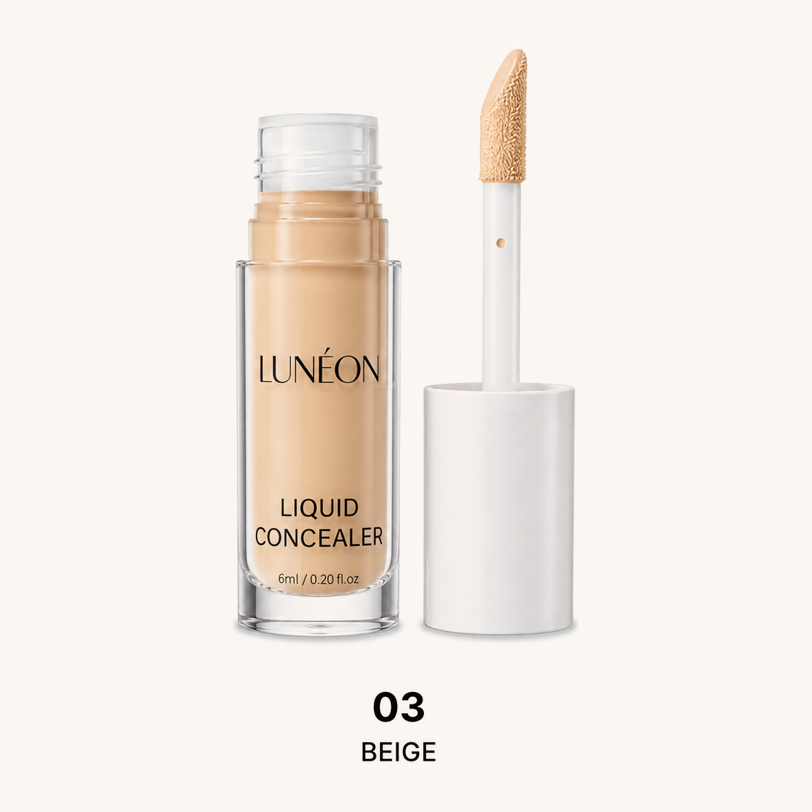 LUNÉON Liquid Concealer in 03 Beige, Tube mit Applikator
