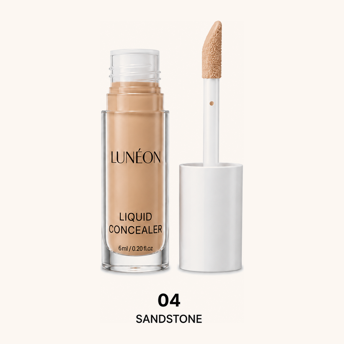 LUNÉON Liquid Concealer in 04 Sandstone, Tube mit Applikator
