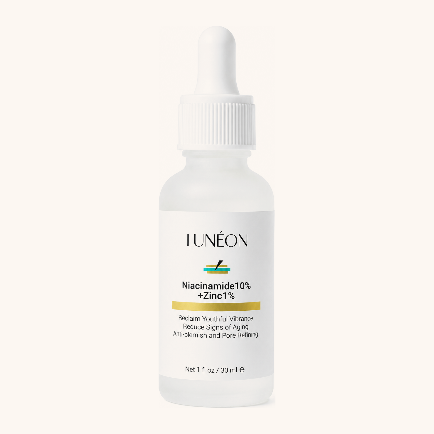 LUNÉON Niacinamide 10% + Zinc 1% Serum, 30 ml Flasche mit Pipette